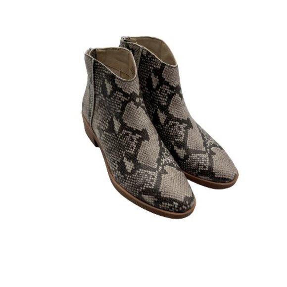 Dolce Vita Shoes - Dolce Vita Tavin Faux Vegan Leather Snakeskin Boots Booties Gray 8.5 M